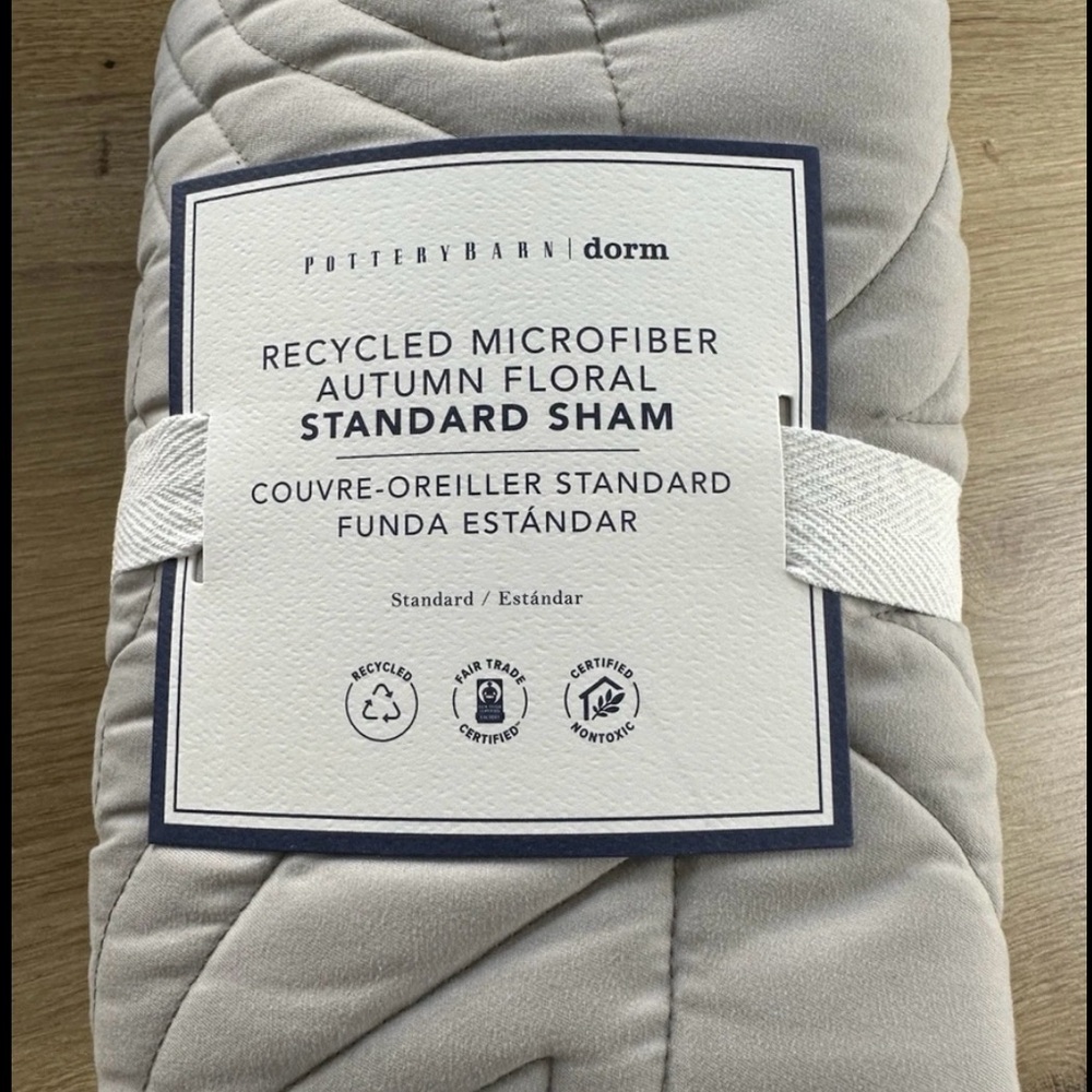 Pottery Barn Dorm Autumn Floral Standard Sham in Gray